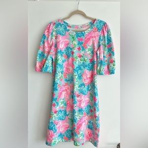 Lilly Pulitzer Bright Floral Shift Dress - Pink & Blue